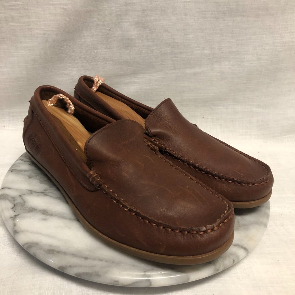 Fossil Leather Gene Loafers, slip-ons, mens size 8